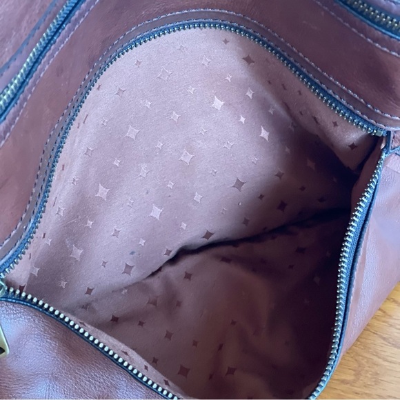 Fossil Brown Leather Explorer Foldover Tote Bag - Picture 14 of 17